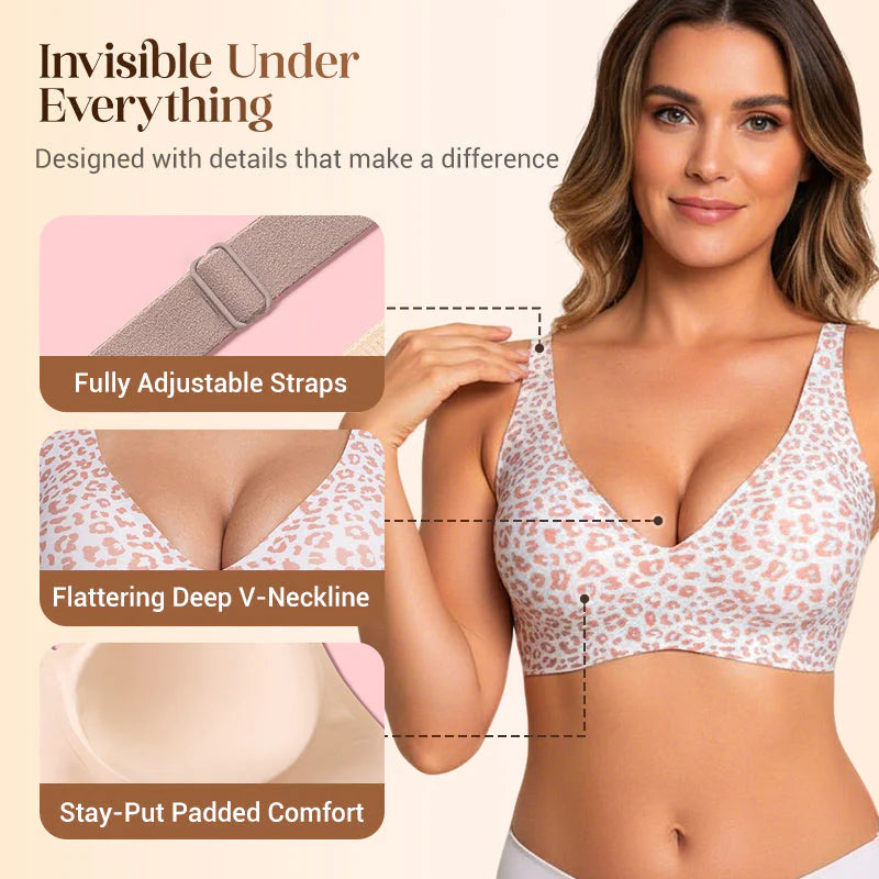 Jelly Wireless Dámske pohodlné bezdrôtové podprsenky Push Up Bralettes Bezšvové tričká Podprsenky Deep V Podprsenky na každodenné nosenie