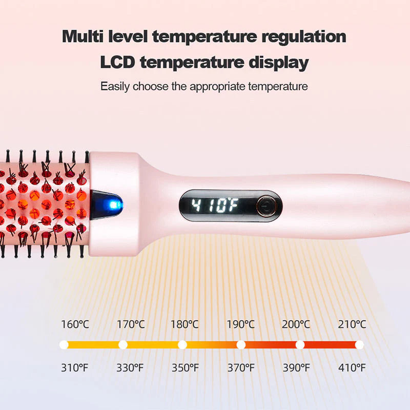 2v1 žehlička na vlasy a kulma – iónový hrebeň na úpravu vlasov proti obareniu, rýchle nahrievanie, nastaviteľná teplota (vhodná pre všetky typy vlasov)