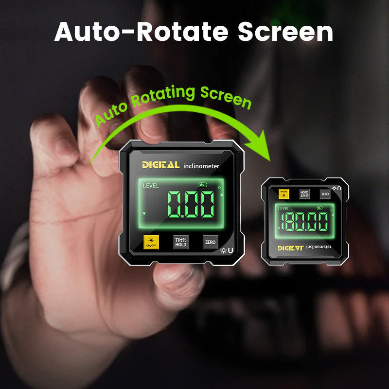 Čtyřstranný magnetický digitální úhloměr s laserem