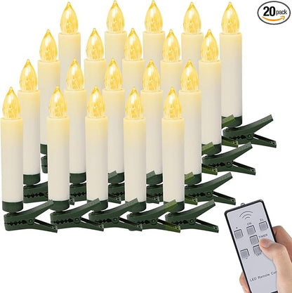 🎄Bezdrátové bezplamenné svíčky s dálkovým ovládáním a klipy