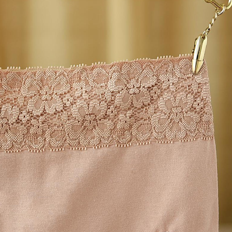 Bavlnené krajkové nohavičky s vysokým pásom pre ženy – mäkké, priedušné, tvarujúce a plne kryjúce