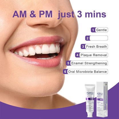 Bieliaca zubná pasta osviežuje dych, čistí ústa a zuby a odstraňuje škvrny a zápach z úst.