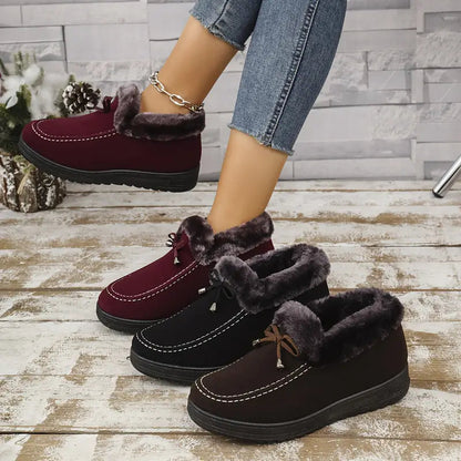 🔥Posledný výpredaj - Dámske teplé balerínky, podšívka z vlny, protišmyková podrážka
