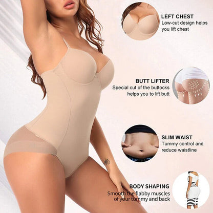 Stahovací body s podprsenkou | Nastavitelný pas, s možností splývání, pro zeštíhlující efekt