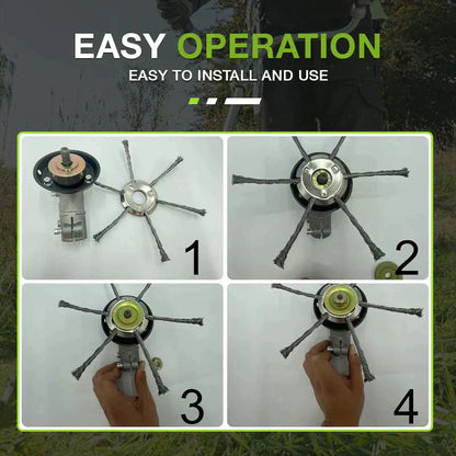 ✂️ Oceľová strihacia hlava pre kosačku / vyžínač – 1+1 ZADARMO 🌿 Rýchla inštalácia, odolná voči kameňom