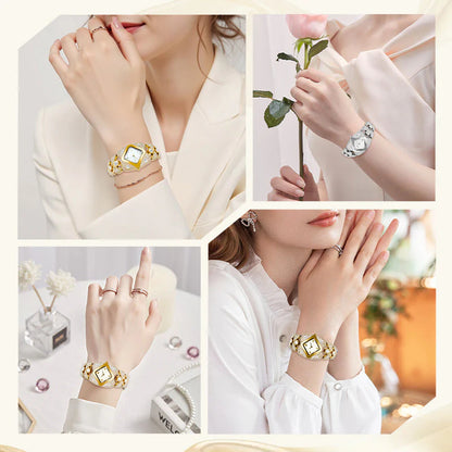 Dámske vintage quartzové hodinky s diamantmi