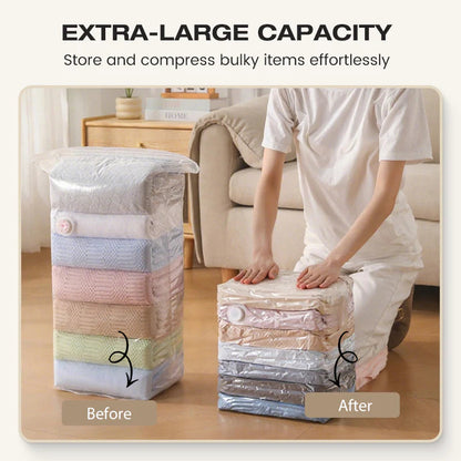 🧳Vákuové vrecia bez pumpy – ušetrite až 80% miesta  🛏️