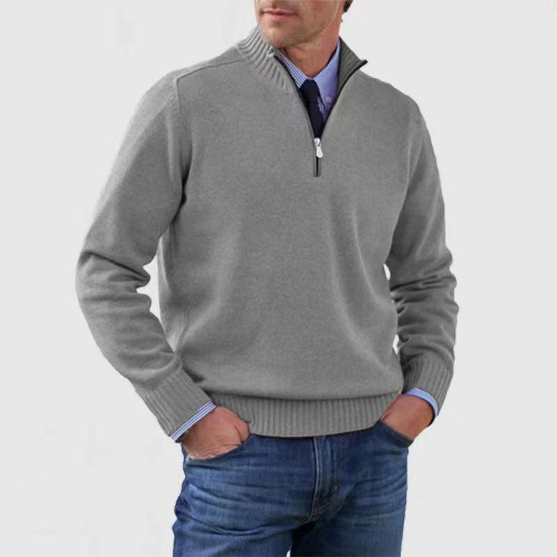 [M-4XL]Módní, teplý svetr na zip na podzim a zimu