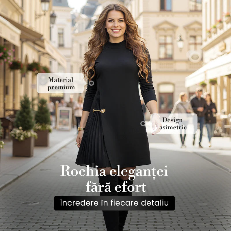 2026💝 Elegantné plisované šaty s dlhým rukávom