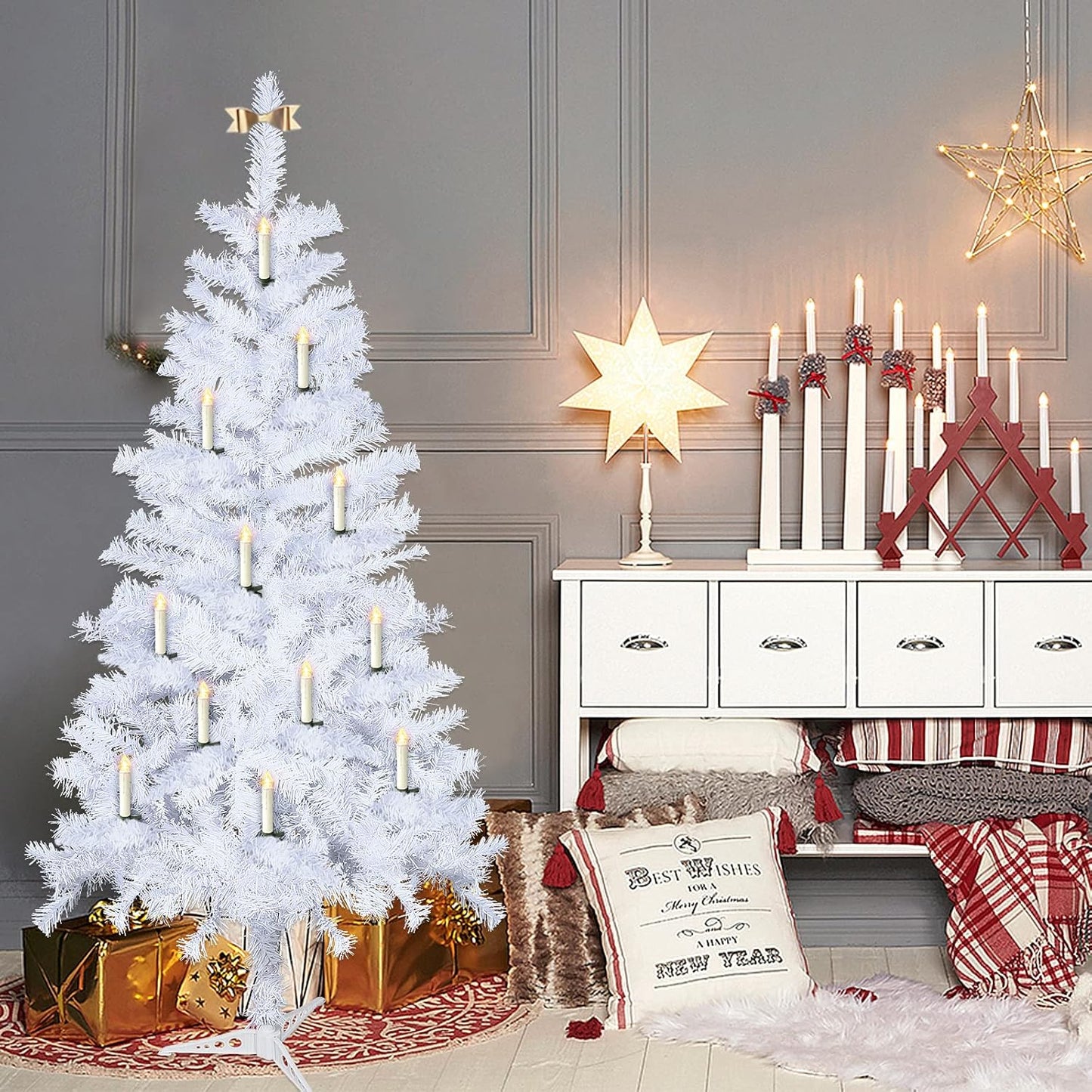 🎄Bezdrátové bezplamenné svíčky s dálkovým ovládáním a klipy