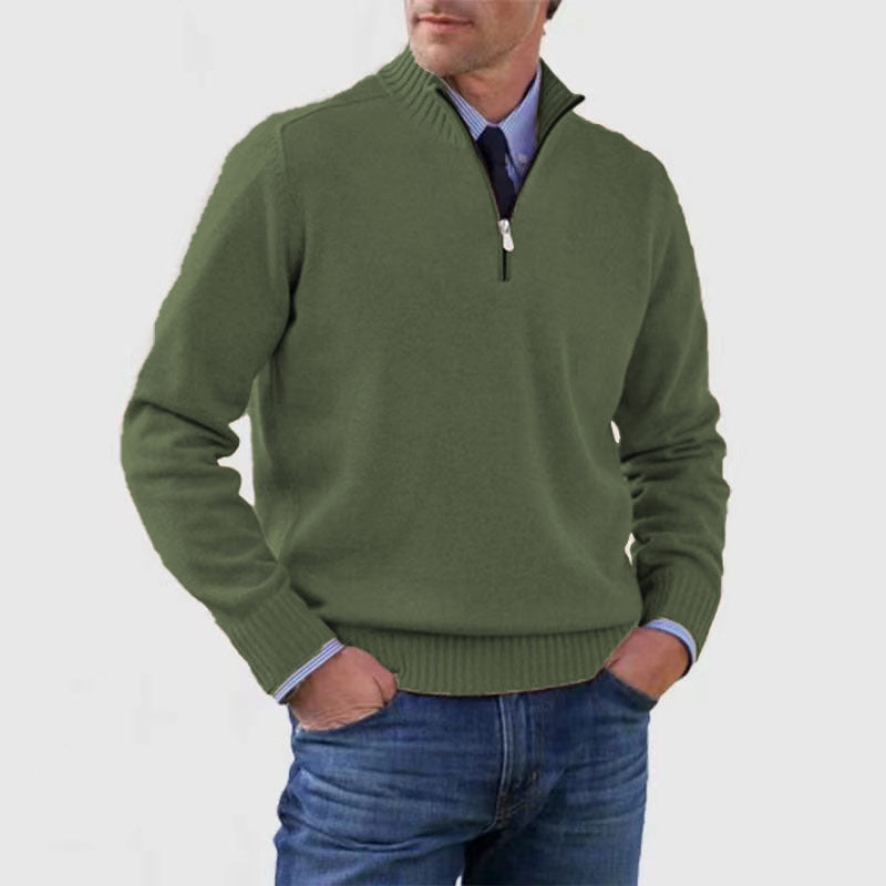 [M-4XL]Módní, teplý svetr na zip na podzim a zimu