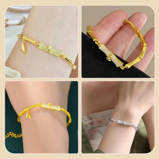 💫Náramok z hetianského bambusu a nefritu