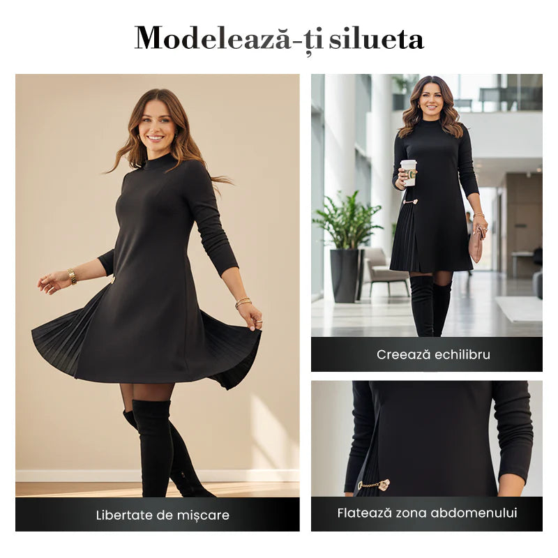 2026💝 Elegantné plisované šaty s dlhým rukávom