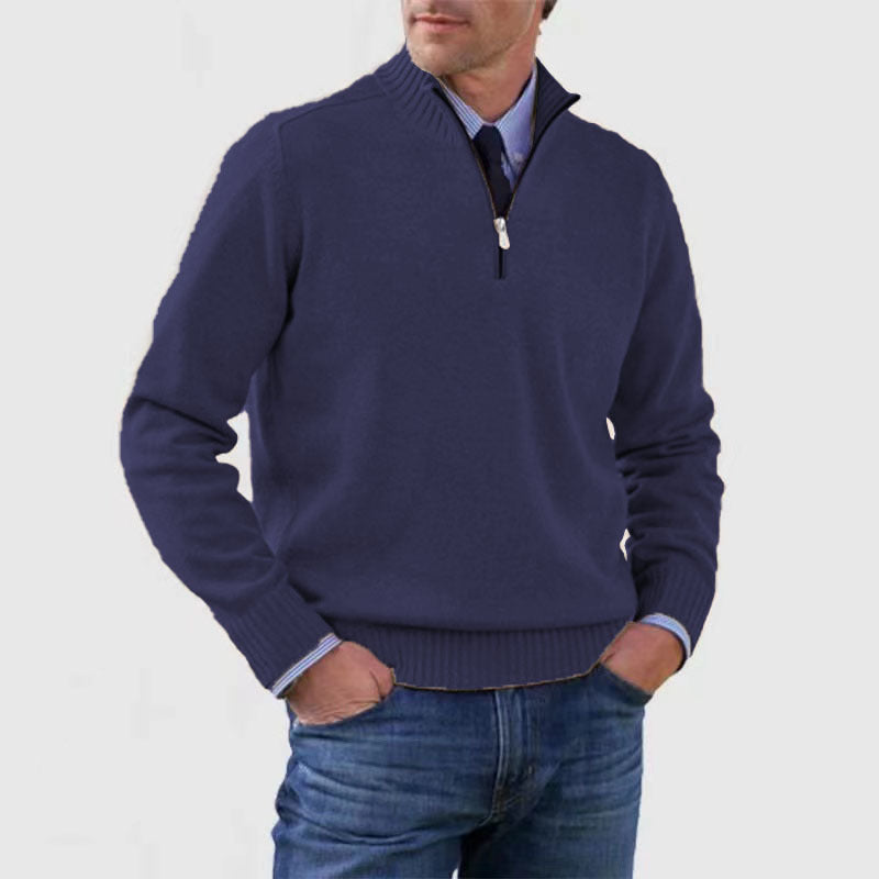 [M-4XL]Módní, teplý svetr na zip na podzim a zimu