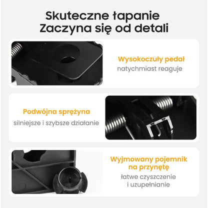 Opakovaně použitelná past na krysy s vysoce citlivým spoušťovým mechanismem