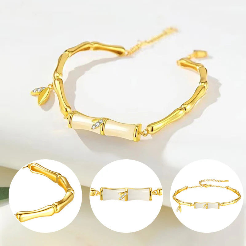 Dámsky bambusový náramok s retiazkou