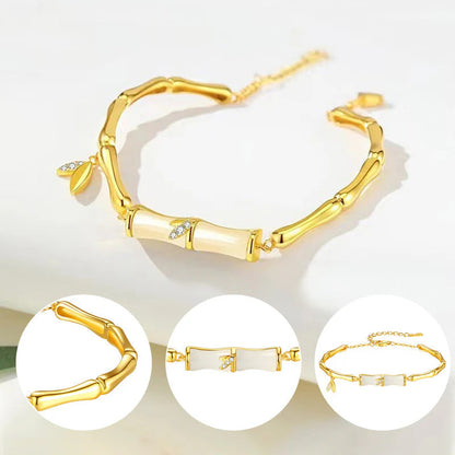 Dámsky bambusový náramok s retiazkou