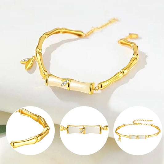 Dámsky bambusový náramok s retiazkou