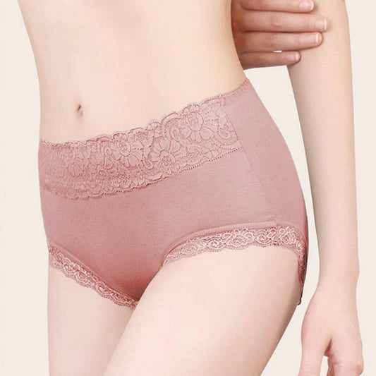 Bavlnené krajkové nohavičky s vysokým pásom pre ženy – mäkké, priedušné, tvarujúce a plne kryjúce
