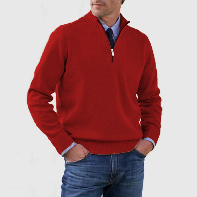 [M-4XL]Módní, teplý svetr na zip na podzim a zimu
