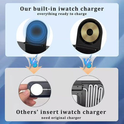 Bezdrôtová nabíjacia stanica 4 v 1 s rýchlonabíjaním a hodinami