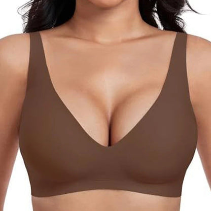 Jelly Wireless Dámske pohodlné bezdrôtové podprsenky Push Up Bralettes Bezšvové tričká Podprsenky Deep V Podprsenky na každodenné nosenie