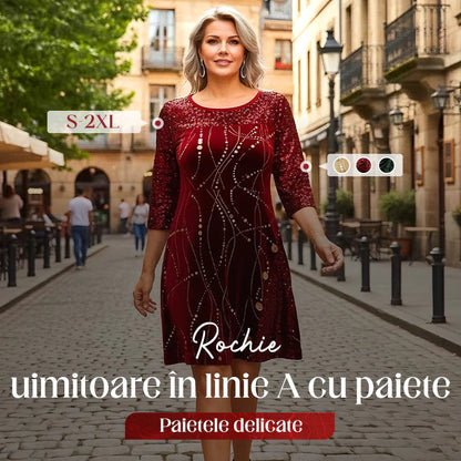 Elegantní flitrované šaty áčkového střihu - Shine