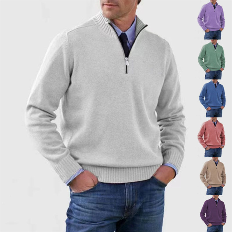 [M-4XL]Módní, teplý svetr na zip na podzim a zimu