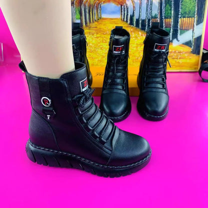 Dámske teplé a protišmykové kožené členkové čižmy