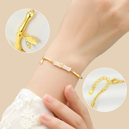 Dámsky bambusový náramok s retiazkou