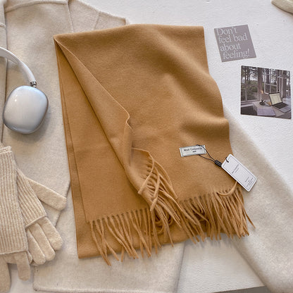 Módna jednofarebná vlnená dámska teplá šatka