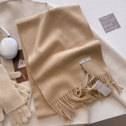 Módna jednofarebná vlnená dámska teplá šatka