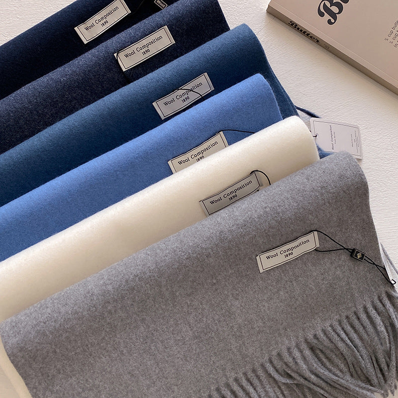 Módna jednofarebná vlnená dámska teplá šatka