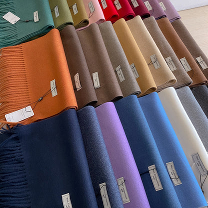 Módna jednofarebná vlnená dámska teplá šatka