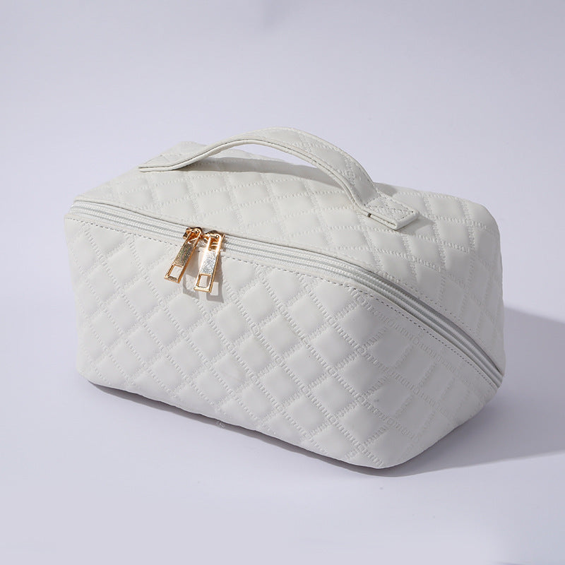 ✨ Dámska cestovná kozmetická taštička – Vodeodolný organizér na make-up z umelej kože s otváraním o 180 ° a veľkou kapacitou