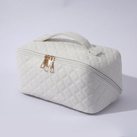 ✨ Dámska cestovná kozmetická taštička – Vodeodolný organizér na make-up z umelej kože s otváraním o 180 ° a veľkou kapacitou