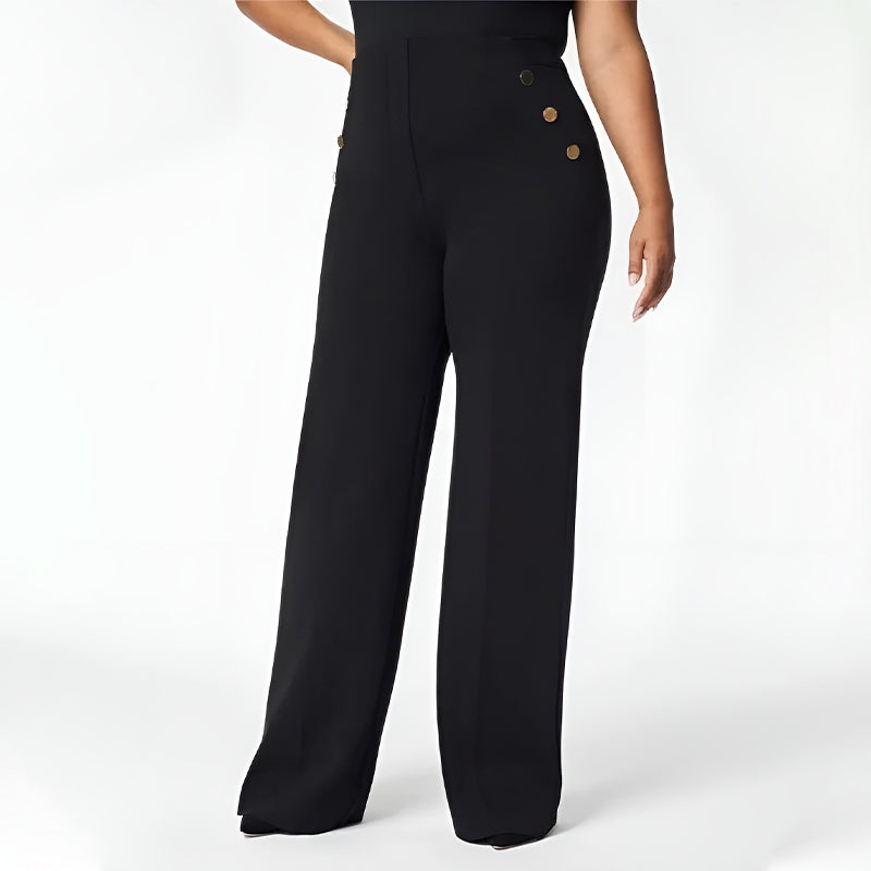 🔥 Dámské kalhoty Plus Size s vysokým nártem a širokými nohavicemi