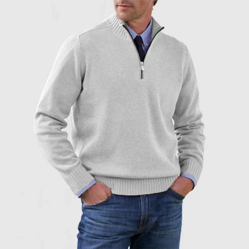 [M-4XL]Módní, teplý svetr na zip na podzim a zimu