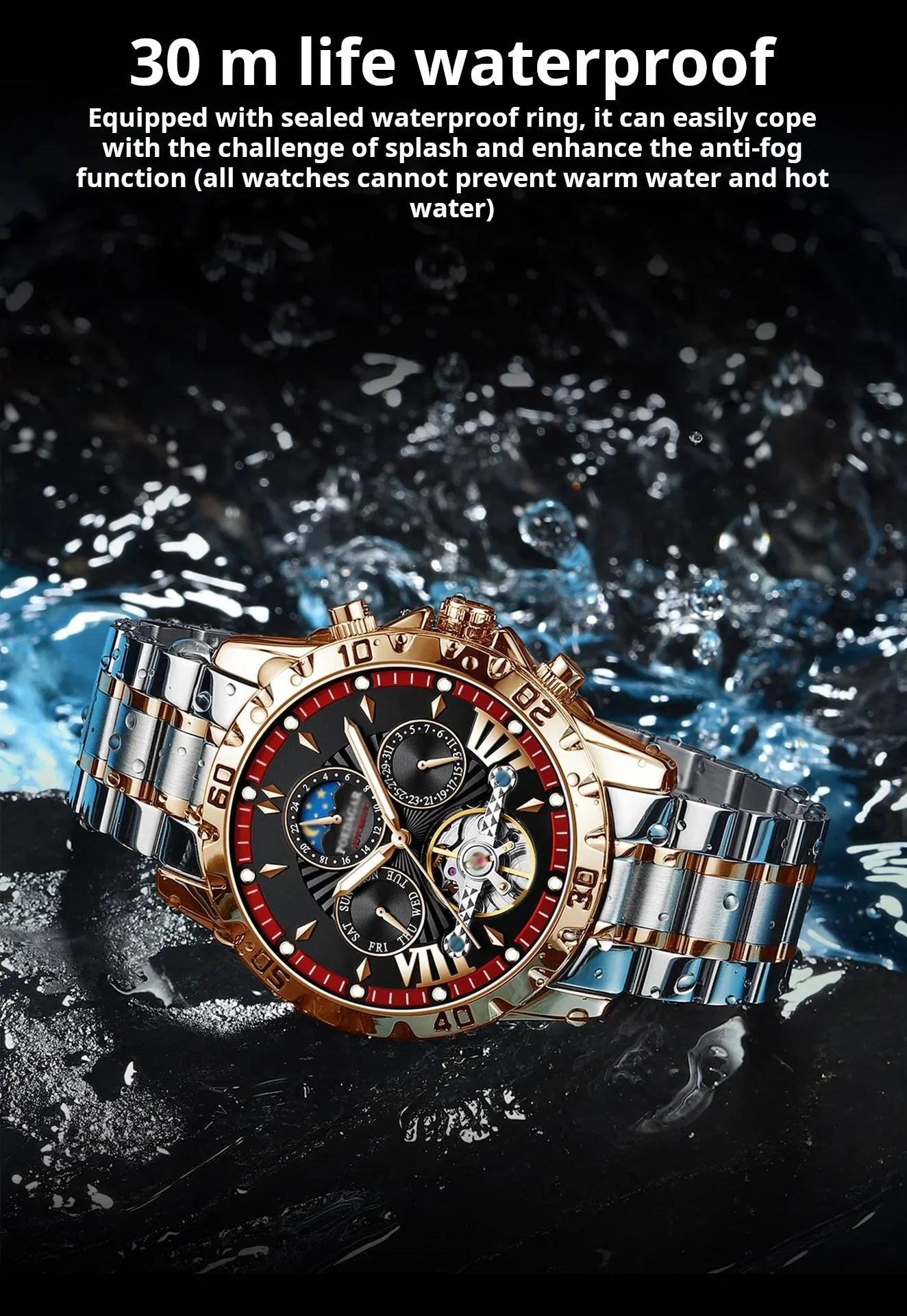 🌱⌚🌱Zcela nové automatické mechanické hodinky, vodotěsné do 30 m, odolné vůči poškrábání🌱