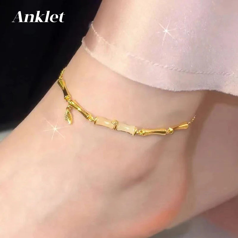 💫Náramok z hetianského bambusu a nefritu