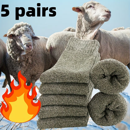 Hrubé vlnené bavlnené ponožky so stredne dlhým rukávom