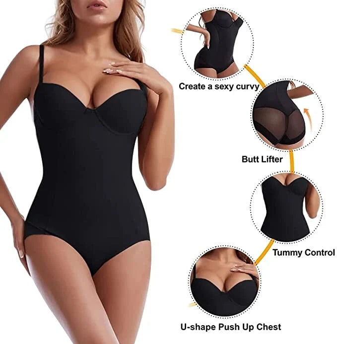 Stahovací body s podprsenkou | Nastavitelný pas, s možností splývání, pro zeštíhlující efekt