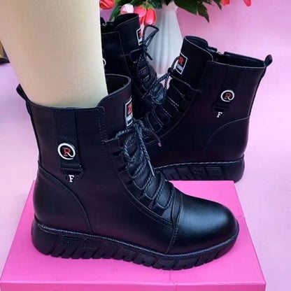 Dámske teplé a protišmykové kožené členkové čižmy