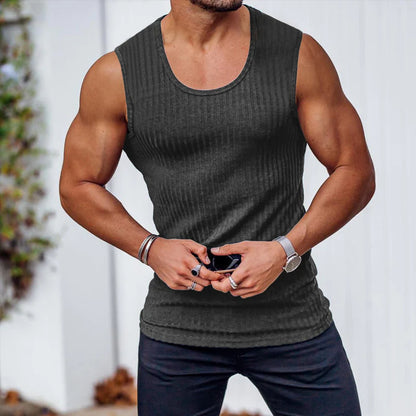 2026 Pánske rebrované pletené tielko slim fit
