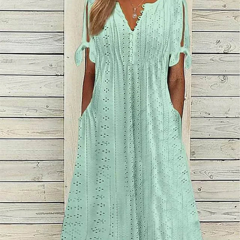 2026 🥰Elegantné dámske šaty s výstrihom do V