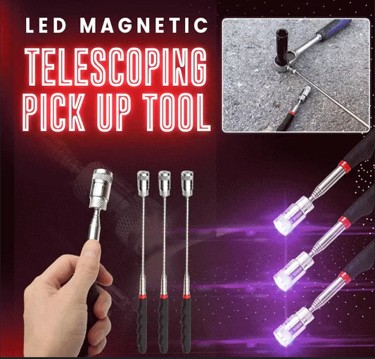 LED magnetický teleskopický zdvíhací nástroj — silný magnet + LED svetlo