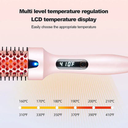 2v1 žehlička na vlasy a kulma – iónový hrebeň na úpravu vlasov proti obareniu, rýchle nahrievanie, nastaviteľná teplota (vhodná pre všetky typy vlasov)