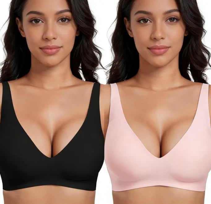 Jelly Wireless Dámske pohodlné bezdrôtové podprsenky Push Up Bralettes Bezšvové tričká Podprsenky Deep V Podprsenky na každodenné nosenie