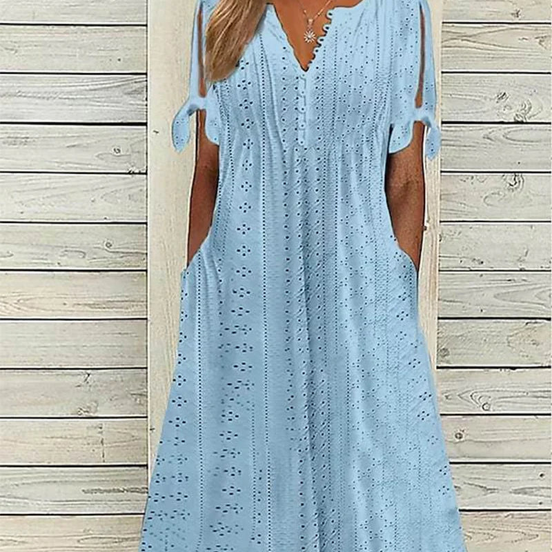 2026 🥰Elegantné dámske šaty s výstrihom do V