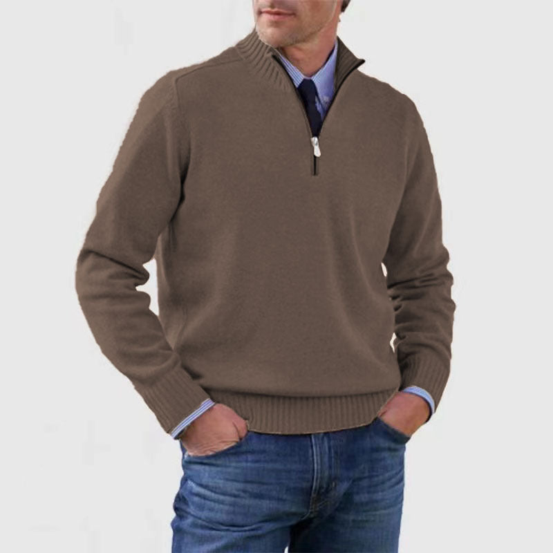 [M-4XL]Módní, teplý svetr na zip na podzim a zimu